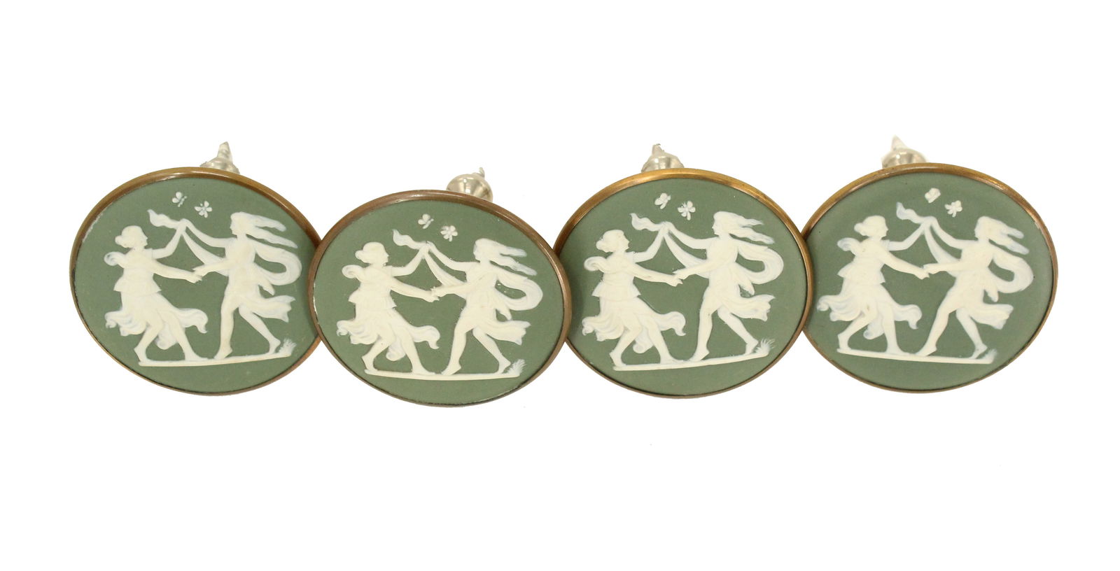 4 Wedgwood Style Green Jasperware Ceramic Knobs (1 of 14)