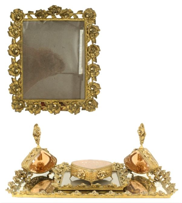 (6) Piece 24K Gold Plated Vanity Set (1 of 20)