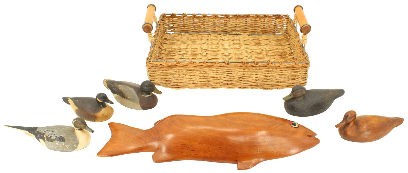 (5) Collection of Miniature Duck Decoys and a Wooden Fish (1 of 20)