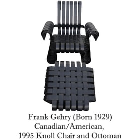 Frank Gehry (Born 1929) Canadian/American, Unique 1995 Knoll Chair and Ottoman