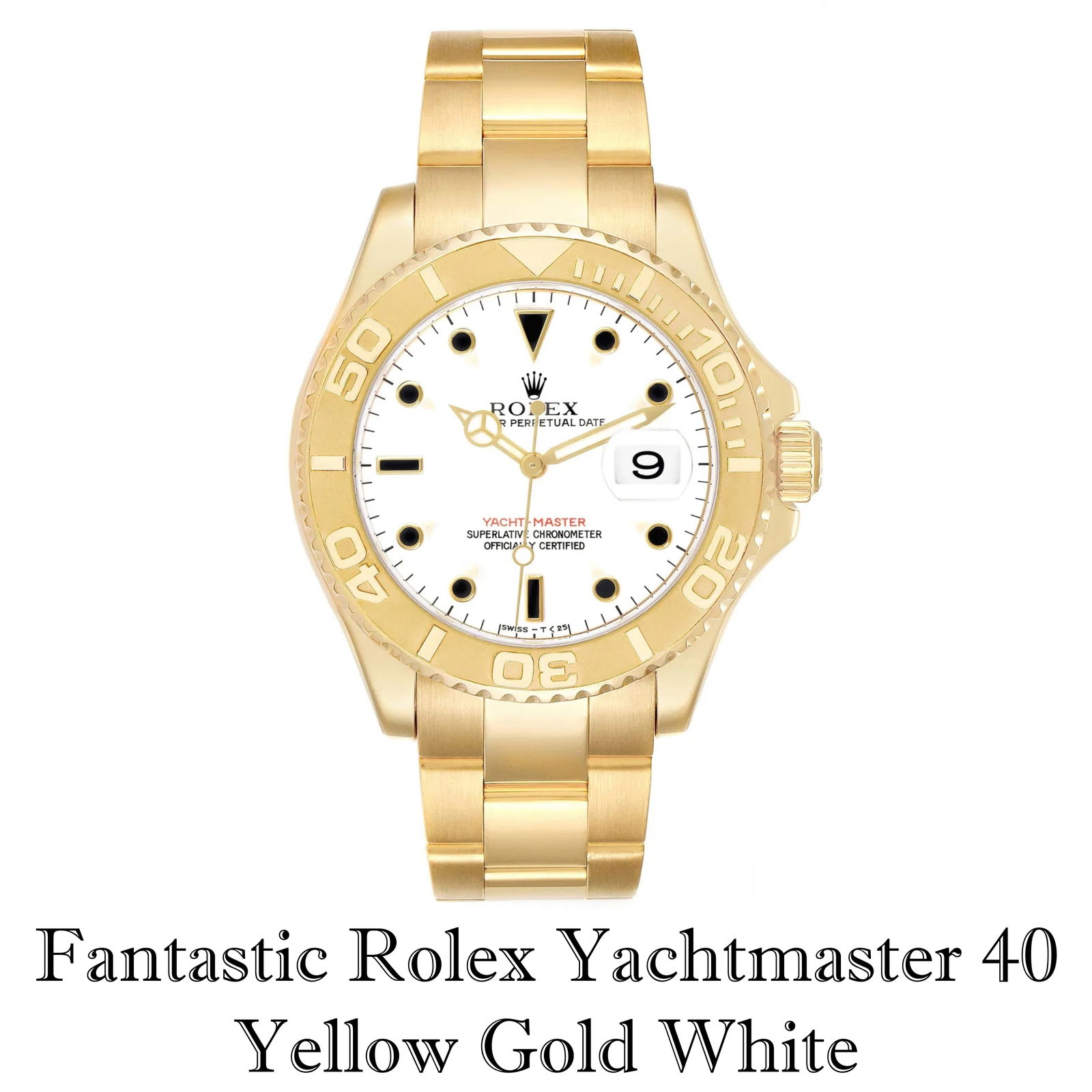 Fantastic Rolex Yachtmaster 40 Yellow Gold White Dial Mens Watch (1 of 20)