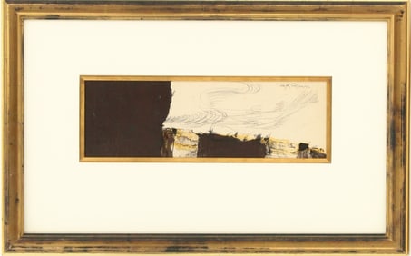 Syd Solomon (1917-2004) American, Ink and Paper Double Cut Abstract Landscape, Sanibel Island