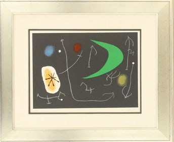 Joan Miro (1893-1983) Spanish, Limited Edition Abstract Lithograph, "Le Lizard aux Plumes  d'Or"