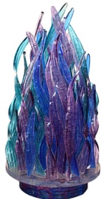 Monumental Blue Purple And Green Flowing Sea Grass Acrylic Chandelier