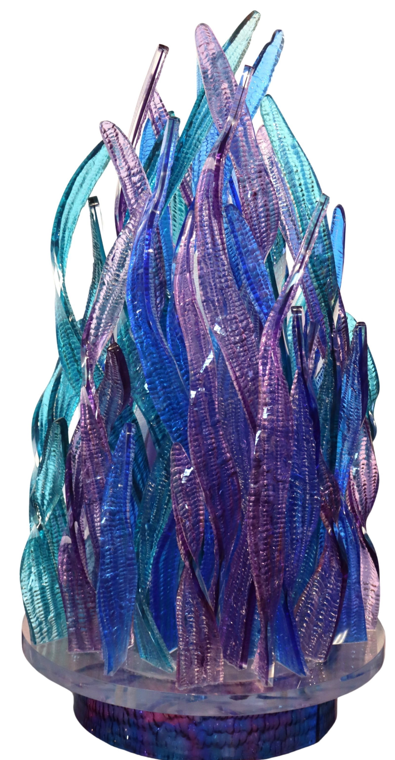Monumental Blue Purple And Green Flowing Sea Grass Acrylic Chandelier (1 of 12)