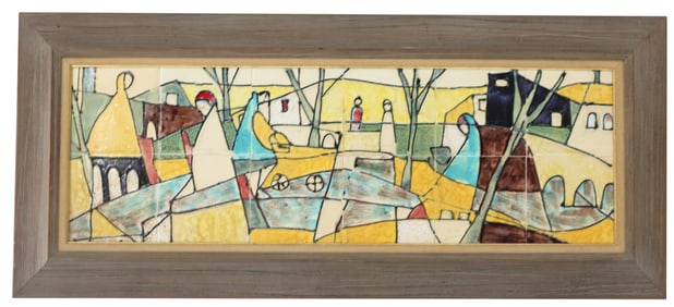 Harris Strong (1920-2006) American, Glazed Tile Artwork Mosaic Landscape