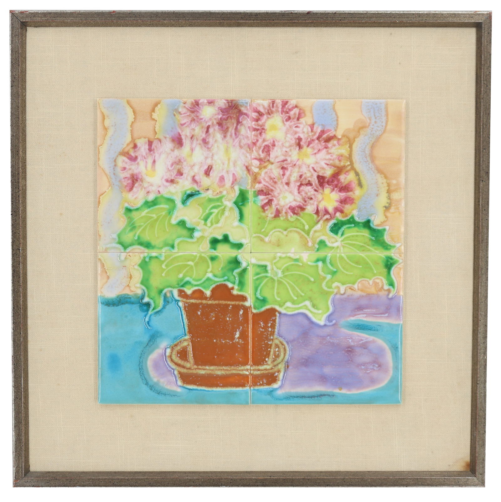 Harris Strong (1920-2006) American, Glazed Tile Artwork "Begonia" (1 of 12)