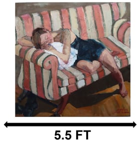 Barbara Trentham (1944-2013) American, Oil on Canvas Self Portrait