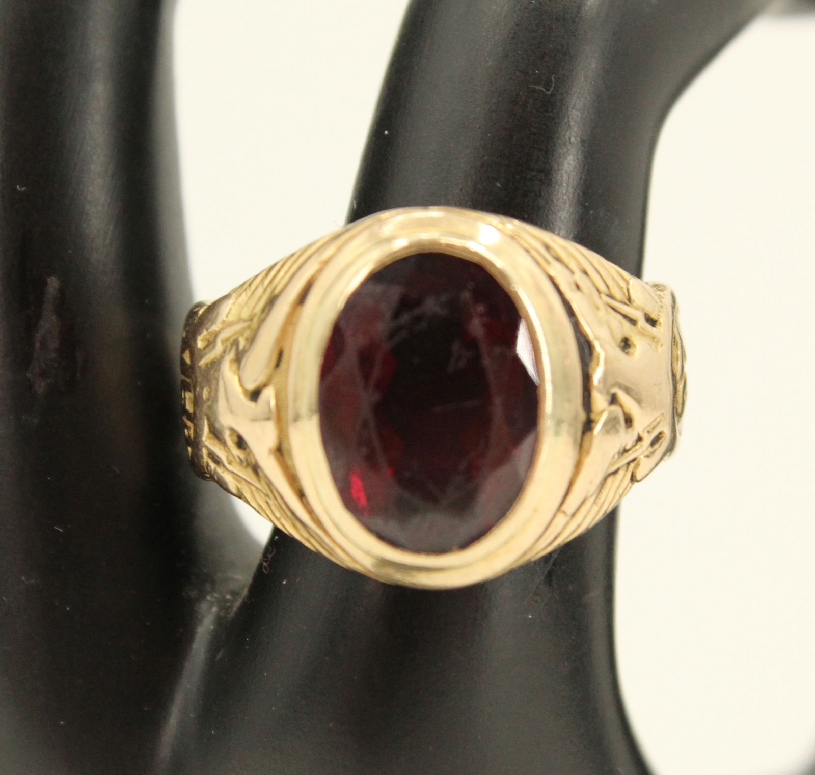 14k Gold, Natural Garnet 1897 West Point Class Ring -  Gross 10.7 g. (1 of 15)