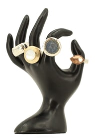 (4) Silver Rings, 2 With 14k Gold - Gross 16.7 g. (1.510 ozt.)