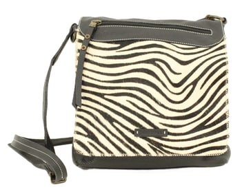 Puntotres Spanish Leather and Fur Shoulder Bag