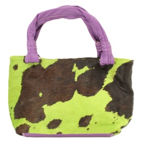 Cecconi Piero, Italian Leather and Fur Handbag