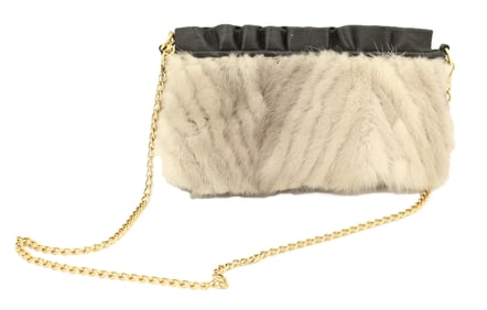 Paolo Masi, Italian Leather and Fur Evening Bag