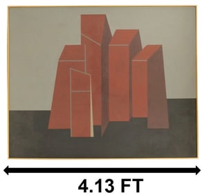 Darrell Crisp 20th Century American Monumental Geometric Abstract Painting "Cluster"