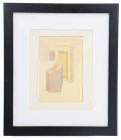 Darrell Crisp (20th Century) American, Abstract Geometric Watercolor