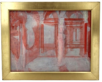 Charles Gresham 20th Century American Mixed Media Abstract Painting