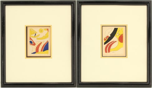 (2) Knox Martin (1923–2022) American, Abstract Aquatint Prints