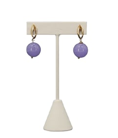 Marked 14k Gold and Jadeite Earrings - Gross 12.4 g.
