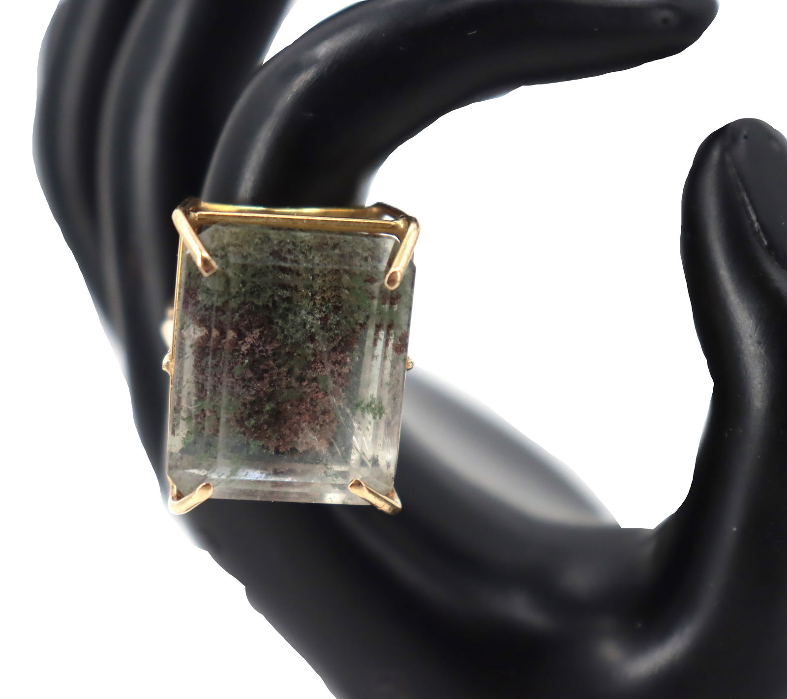 14k Gold and Rectangular Stone Ring - Gross 15.3 g. (1 of 11)