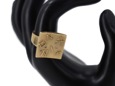 Square 14k Gold Ring - Gross 7.9 g.