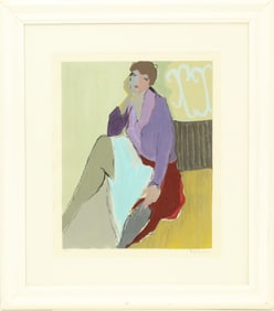 Itzchak Tarkay (1935–2012) Israel, Pencil Signed Figural Print "Happy Memories II"