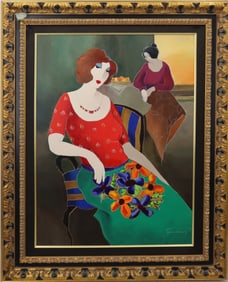Itzchak Tarkay (1935-2012) Israeli, Large Oil on Canvas Original Painting