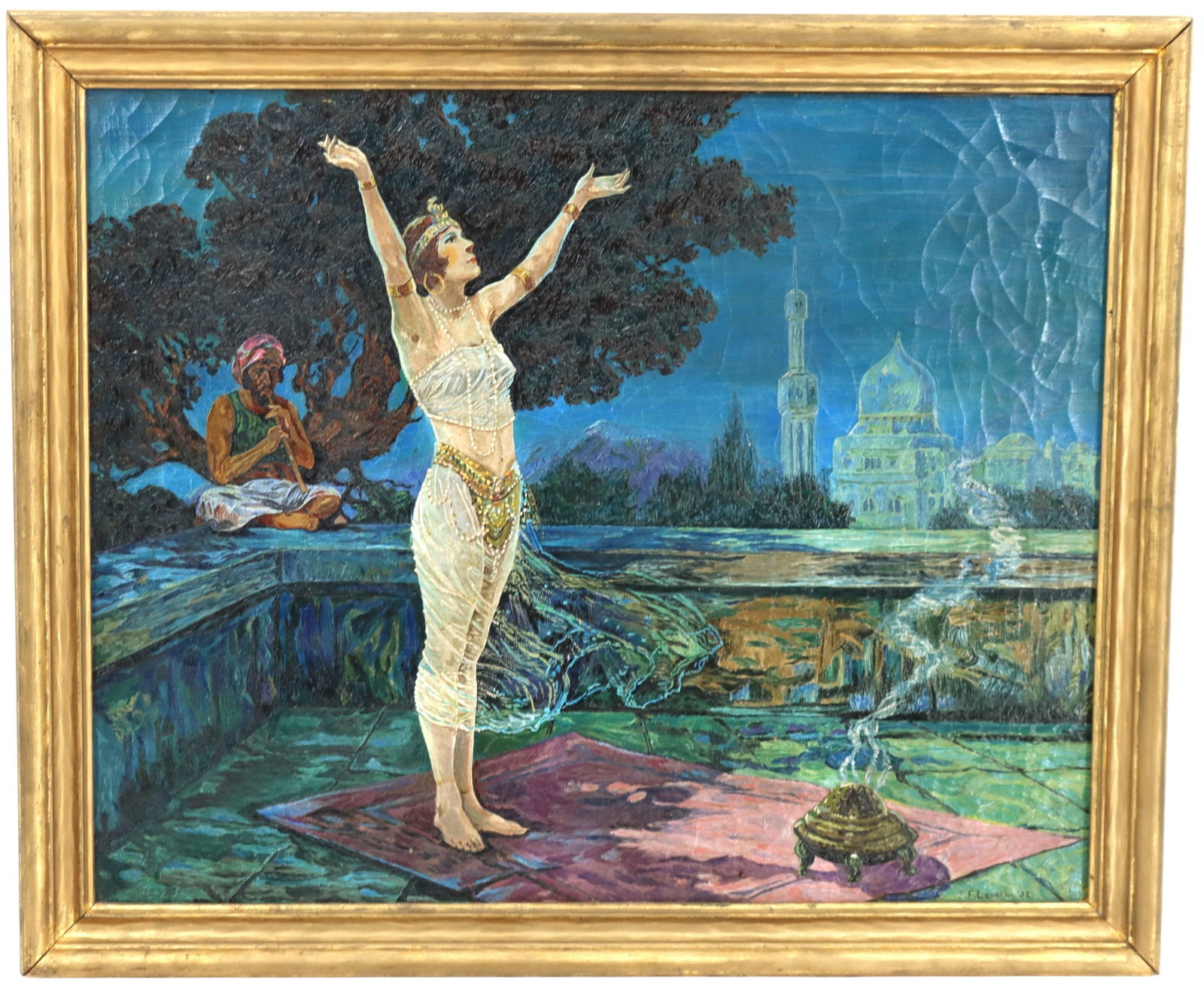 1932 Edward Laughlin Original Oil On Canvas of Indian Princess (1 of 11)