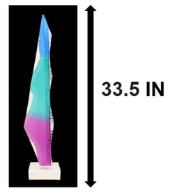 Will Grant (Born 1969) American, Large Modern Colorful Acrylic Live Edge Sculpture