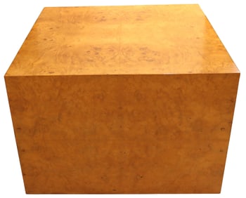 Milo Baughman for Thayer Coggin Cube Burled Wood End Table