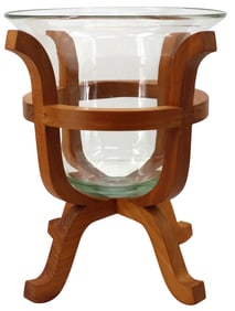 Glass and Wood Lazy Susan