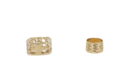 (2) Marked 14k Gold Italy Rings - Gross 6.0 g.