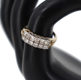Marked 14k Gold and Diamond Ring - Gross 3.5 g.