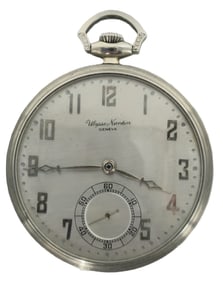 Ulysse Nardin 18k Marked Geneva Open Face Pocket Watch