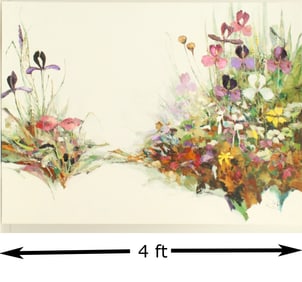 Signed Acrylic on Canvas Floral Painting