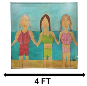 Callee (20th Century) American, Oil on Canvas Folk Art Figural