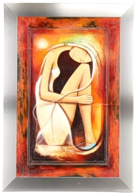 Juan Cotrino (Born 1968) Colombian/American, Abstract Mixed Media Portrait