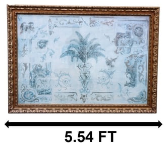 Graphical Image Of Tropical Elegances Titled "Cool Breezes" Under Glass