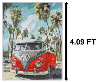 Yasmin Asad (21st Century) Azerbaijan, Oil on Canvas Volkswagen Bus Painting