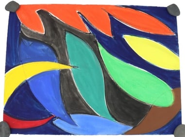 David Hayes (1931-2013) American, Abstract Mixed Media on Paper