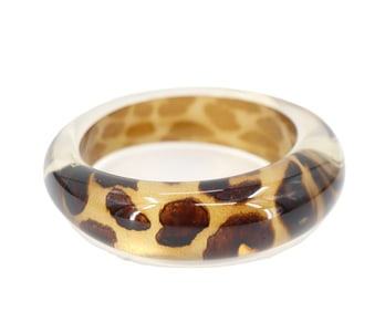 Salvatore Ferragamo, Italian Plastic Leopard Print Bangle