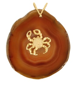14k Gold And Agate Pendant