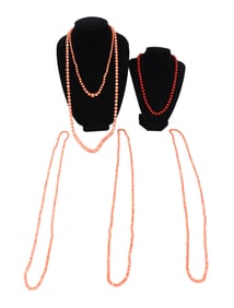 (6) Coral Necklaces