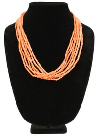 Vintage 7 Strand Coral Necklace With 14k Gold Clasp