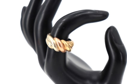 Multi-Colored 14k Gold Dome Ring - Gross 6.3 g.
