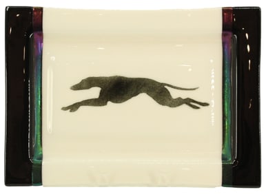 Mid Century Ceramic Greyhound Tray