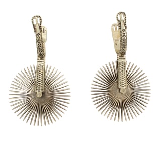 (2) Circa 1960s Chilean Casa Barros .900 Silver Spurs