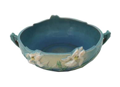 1930s Roseville Pottery Iris Pattern Ceramic Console Bowl