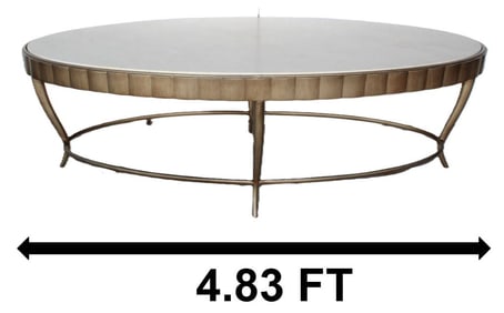 Oval Barbara Barry For Baker Mid-Century Marble Top Coffee Table