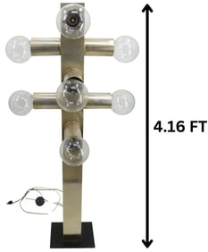 4 Foot Ten Bulb Multi Directional Modern Cross Style Floor Lamp in Chrome