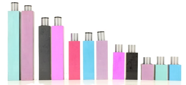 (12) Collection of Signed David Tisdale Anodized Aluminum Candleholders